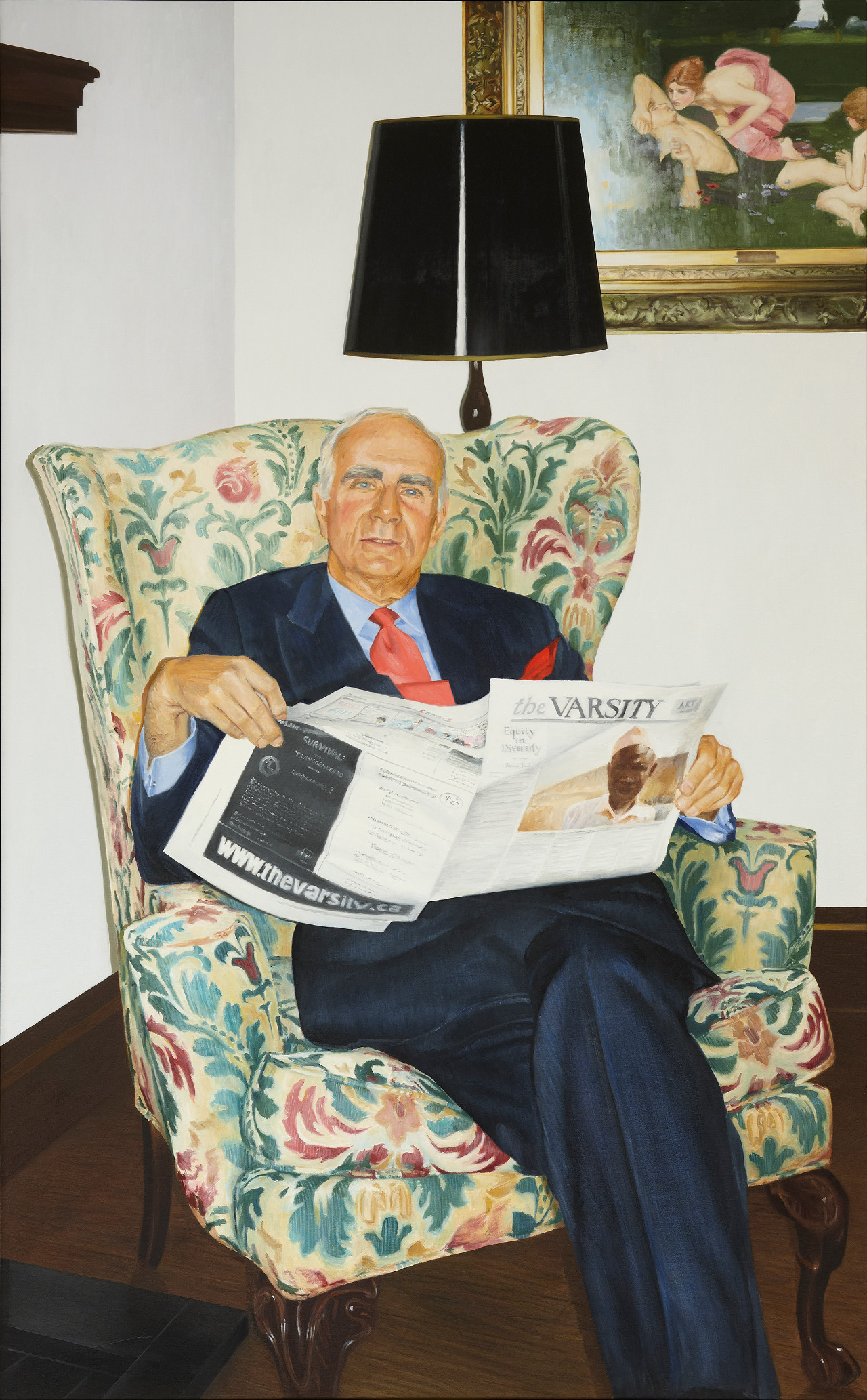 The Awakening of the Chancellor: The Hon. Henry Jackman (Chancellor, University of Toronto), 2003, oil on canvas, 96 x 60 inches