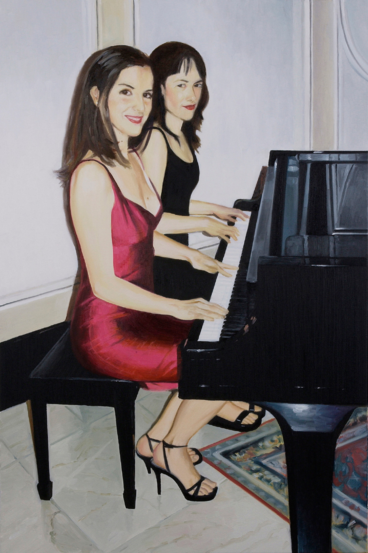 Miss Maria and Miss Jane Osborne (from the exhibition Vanity Fair) 2002, oil on canvas, 36 x 24 inches