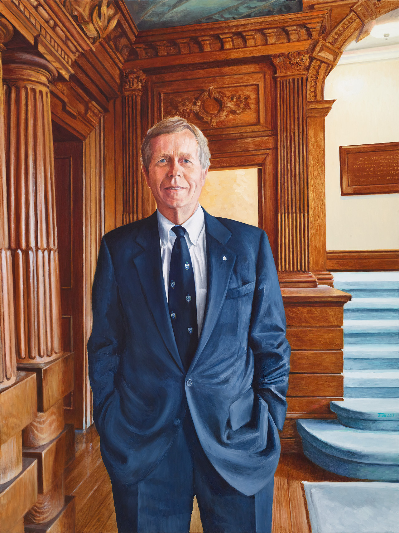 Robert Prichard (Dean, Faculty of Law, University of Toronto), 2013, oil on linen, 72 x 54 inches